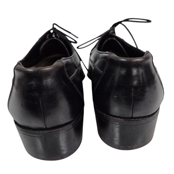 Mens Vtg The Florsheim Dress Shoes Black leather 9B Leather SOles - Picture 5 of 8